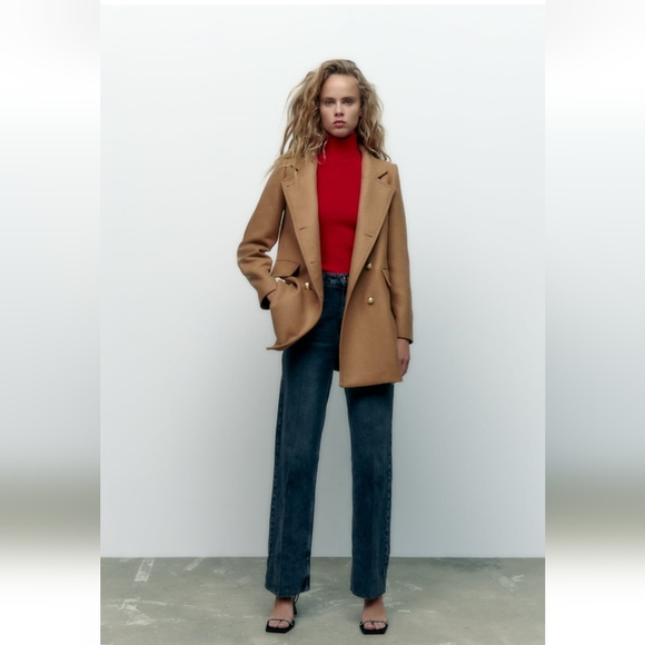 Zara Wool Blend Coat - Picture 2 of 7